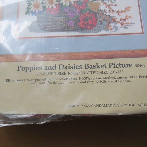 Poppies and Daisies Basket Picture Something Special Needlepoint Kit #30461 - Picture 8 of 8